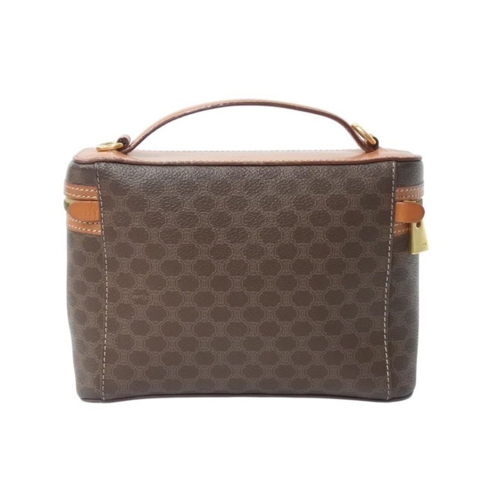 Celine cosmetic Macadam leather handbag brown bag pouch vanity